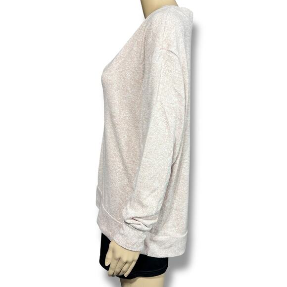 H&M Womens Knit Tunic Sweater Pullover V Neck Long Sleeves Oversized Pink Medium - Picture 4 of 10